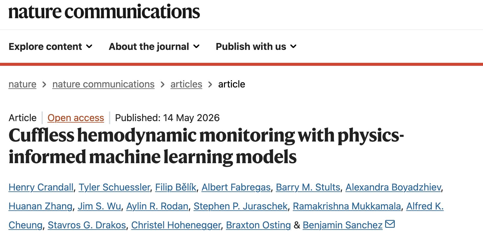 Nature Communications Publication