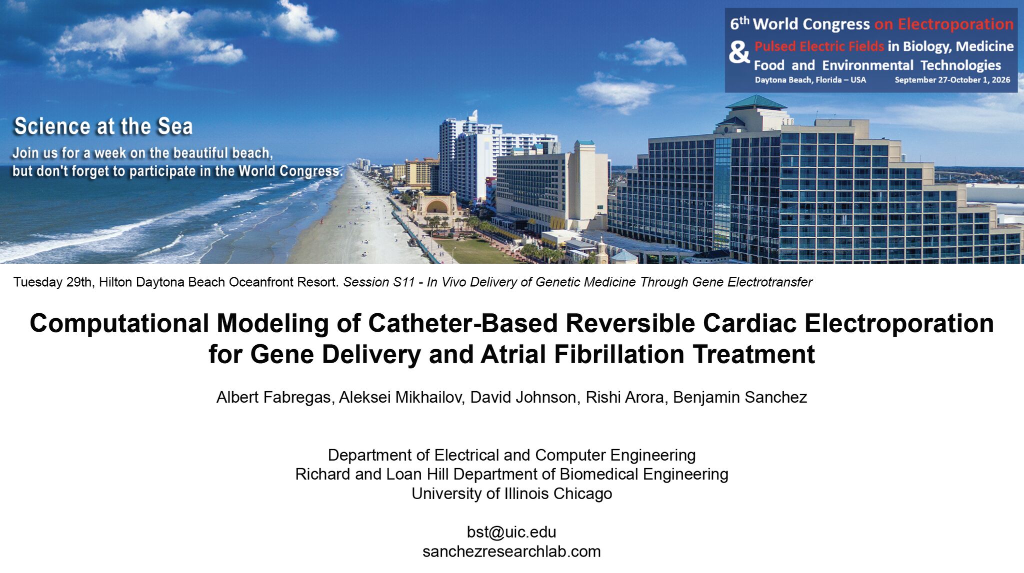 SRL research on catheter-delivered reversible electroporation and gene therapy presented at WCE 2026